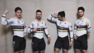 De baanwielrenners: Roy van den Berg, Matthijs Büchli, Jeffrey Hoogland en Harrie Lavreysen