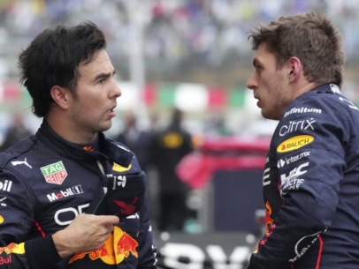 Max Verstappen en Sergio Perez