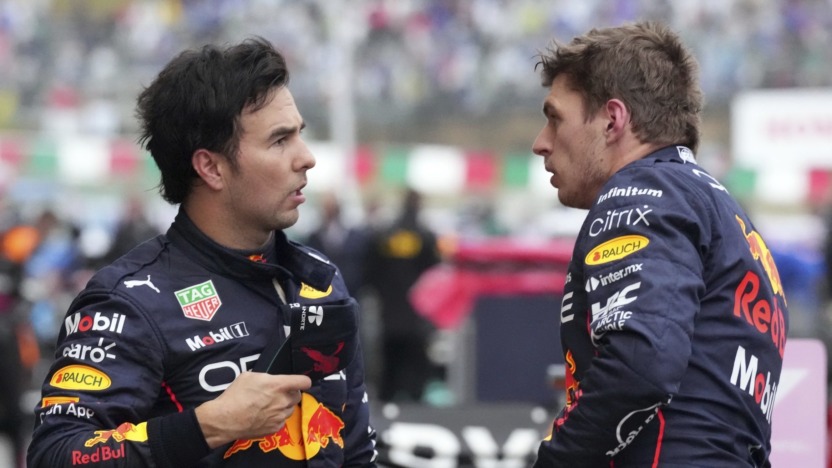 Max Verstappen en Sergio Perez