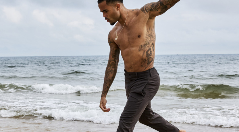 Justin Kluivert op strand
